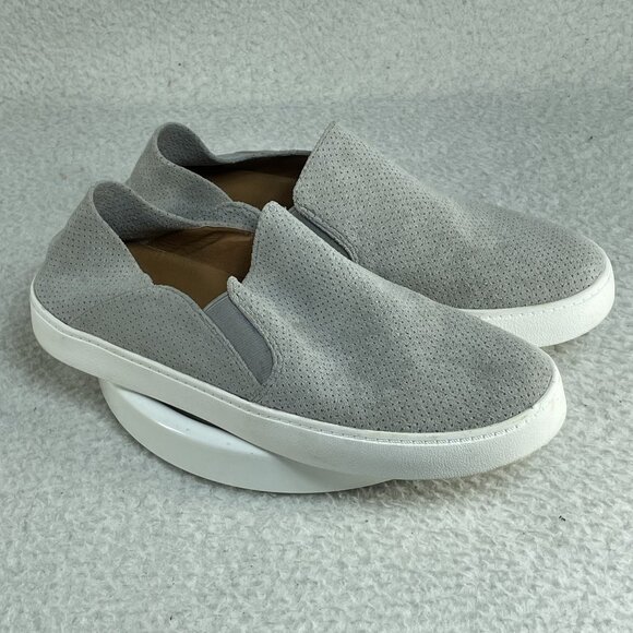 Steve Madden Shoes Womens 8.5 Gray Fayna Slip On Sneakers Fabric Perforated - Picture 1 of 9